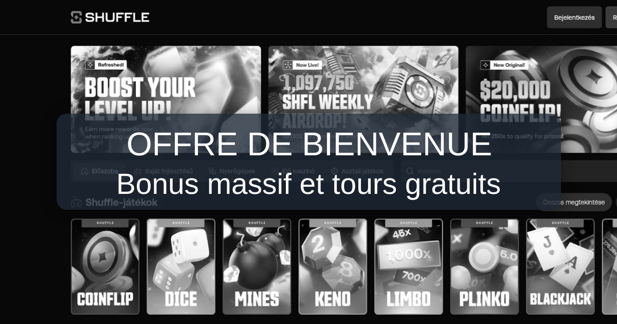 Shuffle Casino welcome bonus